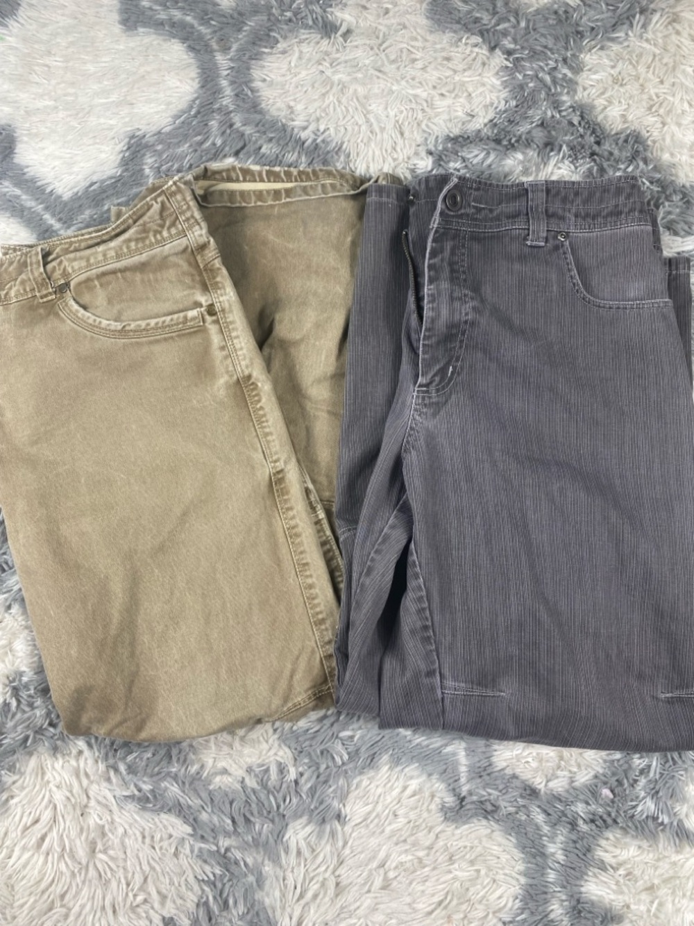 KUHL 2 pair Pants Gray Vintage Patina Dye Hiking Outdoor Pants Mens Size 36x30